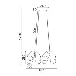 ACA LIGHTING ПОЛИЛЕЙ POLYGON 4XG9 HL42594P68BG