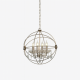 ACA LIGHTING PENDEL CATANIA 4XΕ14 CHROME METAL, CRYSTAL AD15004