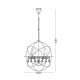 ACA LIGHTING PENDEL CATANIA 4XΕ14 CHROME METAL, CRYSTAL AD15004