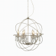 ACA LIGHTING PENDENȚĂ CATANIA 6XΕ14 METAL CROMAT, CRISTAL AD15006