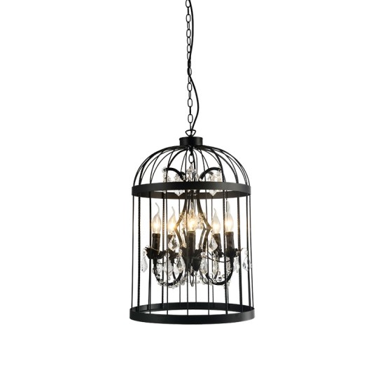 ACA LIGHTING LAMPĂ PENDANTĂ MICK METAL+CRISTAL 5XE14 AD90275