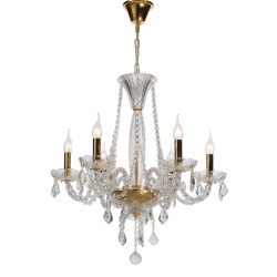 ACA LIGHTING ПОЛИЛЕЙ LILIUM 6ХΕ14 ЗЛАТО КРИСТАЛ ПРОЗРАЧЕН BLK80046PCG