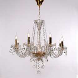 ACA LIGHTING ПОЛИЛЕЙ LILIUM 8ХΕ14 ЗЛАТО КРИСТАЛ ПРОЗРАЧЕН BLK80048PCG