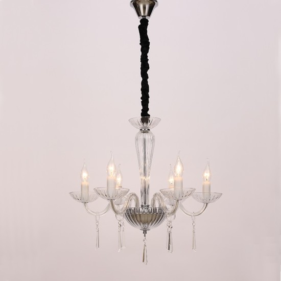 ACA LIGHTING CANDELEU VIOLET 6X14 CRISTAL TRANSPARENT BLK80286PCC