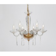ACA LIGHTING CHANDELIER VIOLET 6XΕ14 CRYSTAL TRANSPARENT BLK80286PCG