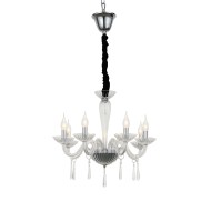 ACA LIGHTING CHANDELIER VIOLET 6XΕ14 CRYSTAL TRANSPARENT BLK80286PCC 