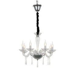 ACA LIGHTING ПОЛИЛЕЙ VIOLET 6ХΕ14 ЧЕРЕН,КРИСТАЛ ПРОЗРАЧЕН BLK80286PCC 