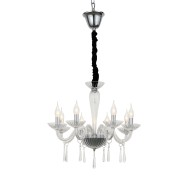 ACA LIGHTING CHANDELIER VIOLET 8XΕ14 CRYSTAL TRANSPARENT BLK80288PCC