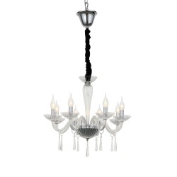 ACA LIGHTING ПОЛИЛЕЙ VIOLET 8ХΕ14 ЧЕРЕН,КРИСТАЛ ПРОЗРАЧЕН BLK80288PCC