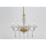 ACA LIGHTING CHANDELIER VIOLET 8XΕ14 CRYSTAL TRANSPARENT BLK80288PCG