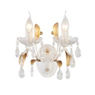 ACA LIGHTING АПЛИК SARDINIA 2ХЕ14 АНТИЧНО БЯЛО/ЗЛАТО DL9342WWG