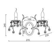 ACA LIGHTING АПЛИК SARDINIA 2ХЕ14 АНТИЧНО БЯЛО/ЗЛАТО DL9342WWG