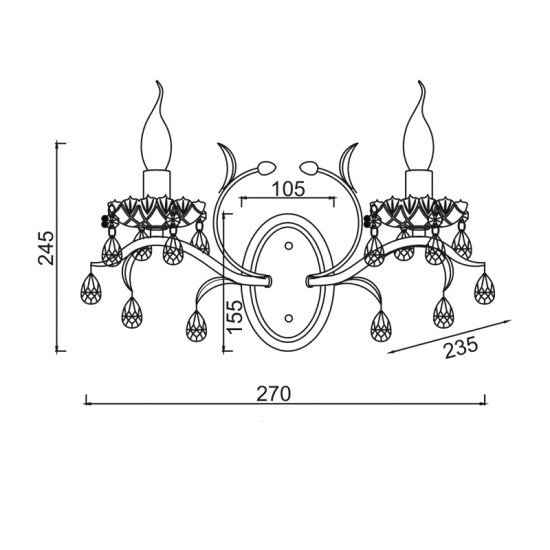 ACA LIGHTING LAMPĂ DE PERETE SARDINIA 2ХЕ14 ANTIC DL9342WWG