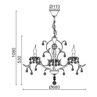 ACA LIGHTING ПОЛИЛЕЙ SARDINIA 3ХЕ14 АНТИЧНО БЯЛО/ЗЛАТО DL9343PWG