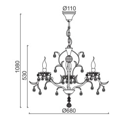 ACA LIGHTING ПОЛИЛЕЙ SARDINIA 3ХЕ14 АНТИЧНО БЯЛО/ЗЛАТО DL9343PWG