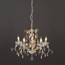 ACA LIGHTING ПОЛИЛЕЙ SARDINIA 5ХΕ14 АНТИЧНО БЯЛО/ЗЛАТО DL9345PWG
