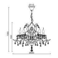 ACA LIGHTING CHANDELIER SARDINIA 5XE14 ANTIQUE/RUST DL9345PWG
