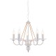 ACA LIGHTING CHANDELIER GEISHA 5XE14 ANTIQUE WHITE, CRYSTAL DL9365PWG