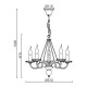 ACA LIGHTING CHANDELIER GEISHA 5XE14 ANTIQUE WHITE, CRYSTAL DL9365PWG