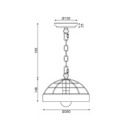 ACA LIGHTING PENDANT TESLA 1xE27 WOOD + BLACK EG841P26B