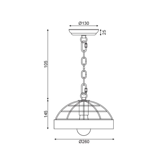 ACA LIGHTING PENDANT TESLA 1xE27 WOOD + BLACK EG841P26B