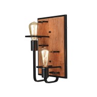 ACA LIGHTING WALL LAMP TESLA 2xE27 WOOD + BLACK EG842W36B