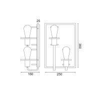 ACA LIGHTING WALL LAMP TESLA 2xE27 WOOD + BLACK EG842W36B