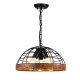 ACA LIGHTING PENDANT TESLA 3xE27 WOOD + BLACK EG843P40B