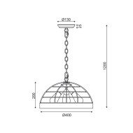 ACA LIGHTING PENDANT TESLA 3xE27 WOOD + BLACK EG843P40B