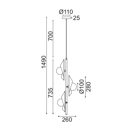 ACA LIGHTING ПОЛИЛЕЙ POLYGON 3XG9 HL42593P26BG
