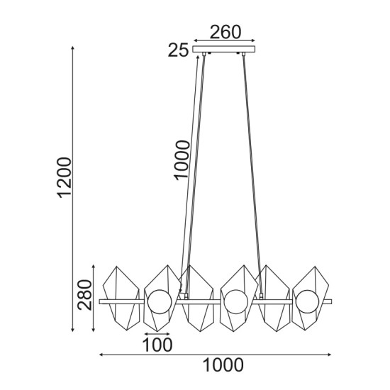 ACA LIGHTING ПОЛИЛЕЙ POLYGON 6XG9 HL42596P100BG