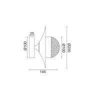ACA LIGHTING WALL LAMP HYDRA 1XG9 COPPER/BLACK METAL HL4301W20BC