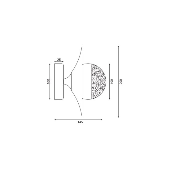 ACA LIGHTING WALLLAMPT LAYLA 1XG9 BRASS HL4321W20BB