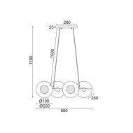 ACA LIGHTING ПОЛИЛЕЙ LAYLA 4XG9 МЕСИНГ HL4324P68BB