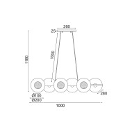 ACA LIGHTING ПОЛИЛЕЙ LAYLA 6XG9 МЕСИНГ HL4326P100BB