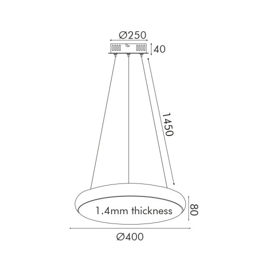 ACA LIGHTING PENDULE LED KALLISTA 32W CCT 2560lm Ф40 HM27LEDP40WHCCT