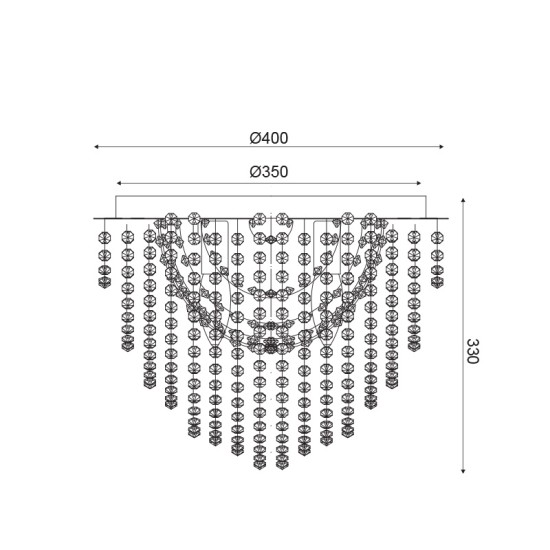 ACA LIGHTING CEILING MISSY CRYSTAL 4XΕ14 CHROME MISSY404C