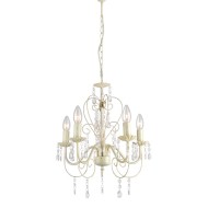 ACA LIGHTING CHANDELIER DUMAS 5XΕ14 METAL BEIGE, CRYSTAL ACRYLIC SF63185PWG
