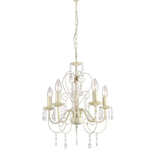 ACA LIGHTING CHANDELIER DUMAS 5XΕ14 METAL BEIGE, CRYSTAL ACRYLIC SF63185PWG
