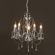 ACA LIGHTING CHANDELIER DUMAS 5XΕ14 METAL BEIGE, CRYSTAL ACRYLIC SF63185PWG