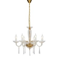 ACA LIGHTING CHANDELIER VIOLET 6XΕ14 CRYSTAL TRANSPARENT BLK80286PCG