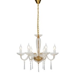 ACA LIGHTING ПОЛИЛЕЙ VIOLET 6ХΕ14 ЗЛАТО КРИСТАЛ ПРОЗРАЧЕН BLK80286PCG