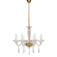 ACA LIGHTING CHANDELIER VIOLET 8XΕ14 CRYSTAL TRANSPARENT BLK80288PCG