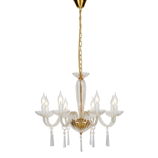 ACA LIGHTING ПОЛИЛЕЙ VIOLET 8ХΕ14 ЗЛАТО КРИСТАЛ ПРОЗРАЧЕН BLK80288PCG