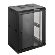 RACK 19" КОМУНИКАЦИОНЕН ШКАФ СТЕНЕН СТЪКЛЕНА ВРАТА 15U W600/D600/H770