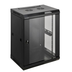 RACK 19" КОМУНИКАЦИОНЕН ШКАФ СТЕНЕН СТЪКЛЕНА ВРАТА 15U W600/D450/H770