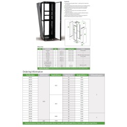 RACK 19" КОМУНИКАЦИОНЕН ШКАФ СТОЯЩ ПЕРФОРИРАНА ВРАТА 42U W600/D800/H2000