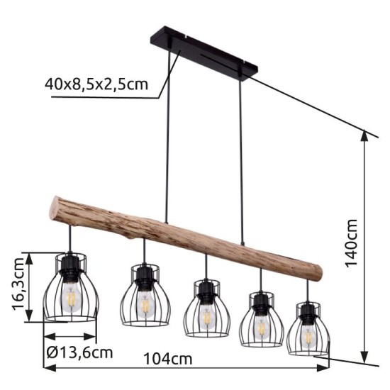 GLOBO PENDUL MINA 15326-5N