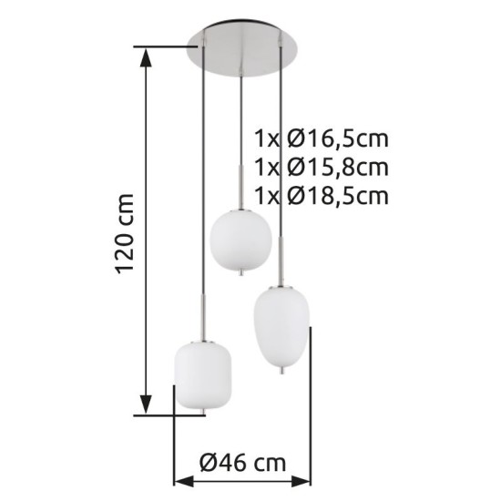 GLOBO PENDANT LAMP BLACKY I 15345-3NO