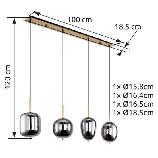 GLOBO ПОЛИЛЕЙ BLACKY 15345-4MM